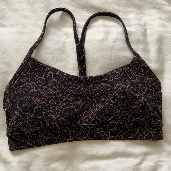 Lululemon Flow Y Nulu bra in lacescape Spanish rose black - Picture 5 of 7